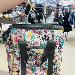 Lily bloom -Colorful Cactus Print Women's carryon luggage bag